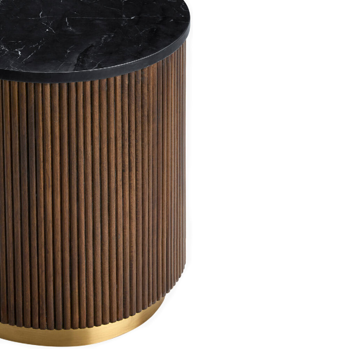   Reeded Wood Marble End Table | Oroa.com