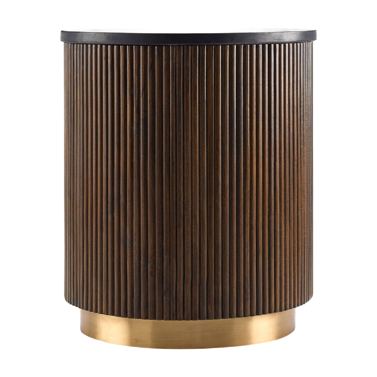   Reeded Wood Marble End Table | Oroa.com