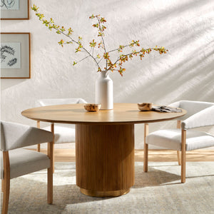   Reeded Wood Round Dining Table | Oroa.com
