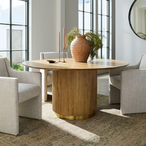   Reeded Wood Round Dining Table | Oroa.com