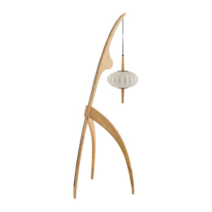   Rubberwood Tripod Accent Floor Lamp | Oroa.com