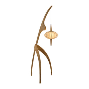   Rubberwood Tripod Accent Floor Lamp | Oroa.com