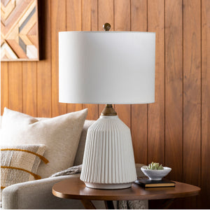   Modern European furniture - Reeded Glazed Ceramic Table Lamp - www.oroa.com | Oroa.com
