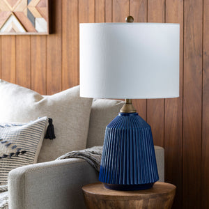   Modern European furniture - Reeded Glazed Ceramic Table Lamp - www.oroa.com | Oroa.com