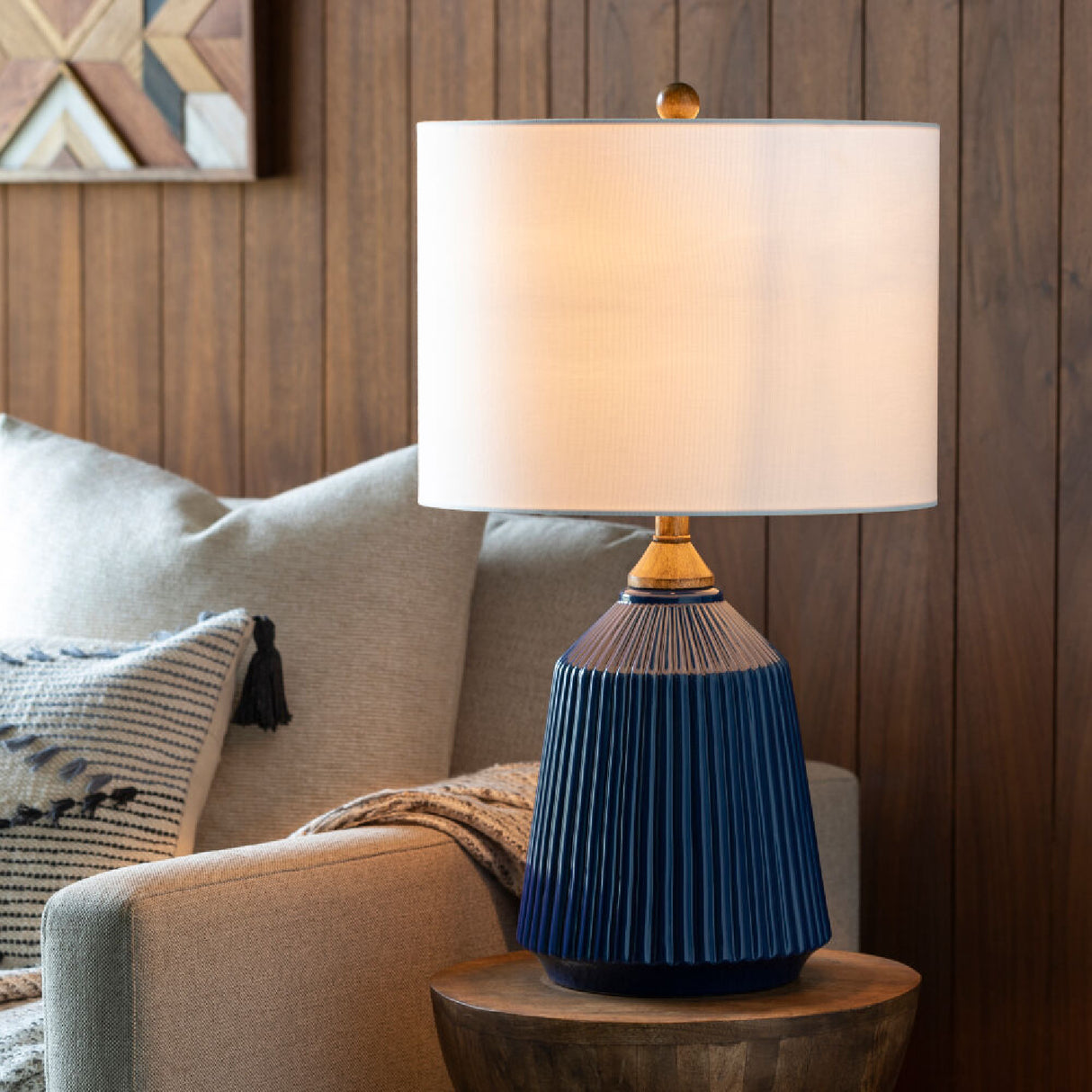   Modern European furniture - Reeded Glazed Ceramic Table Lamp - www.oroa.com | Oroa.com