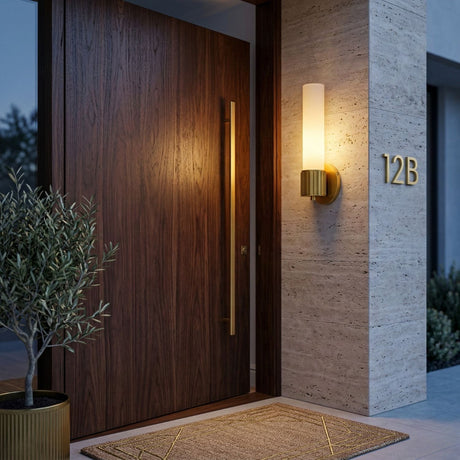   Cylindrical White Glass Wall Lamp S | Oroa.com