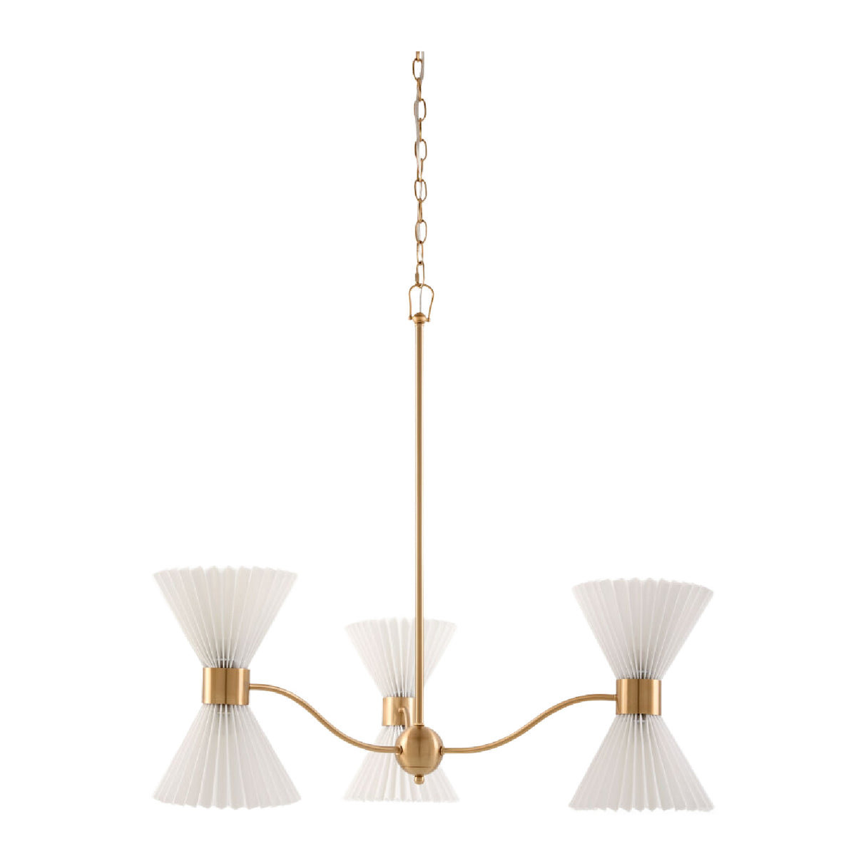   Pleated White Linen 6-Light Chandelier | Oroa.com
