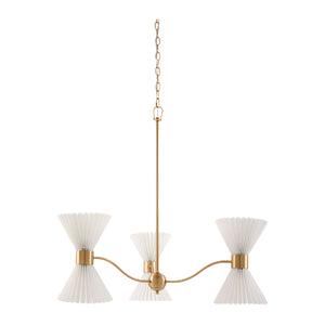   Pleated White Linen 6-Light Chandelier | Oroa.com