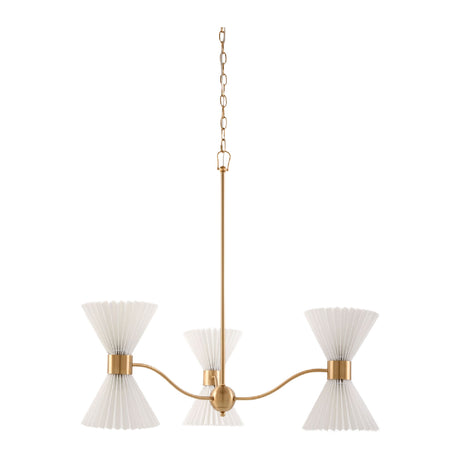   Pleated White Linen 6-Light Chandelier | Oroa.com