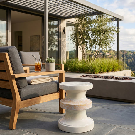   Modern European furniture - Two-Toned Layered Ceramic Garden Stool - www.oroa.com | Oroa.com