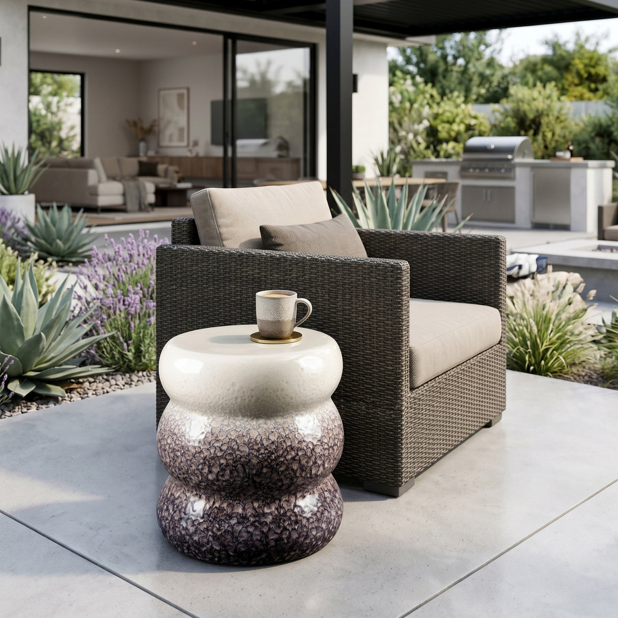   Modern European furniture - Crackle Glazed Ceramic Garden Stool - www.oroa.com | Oroa.com