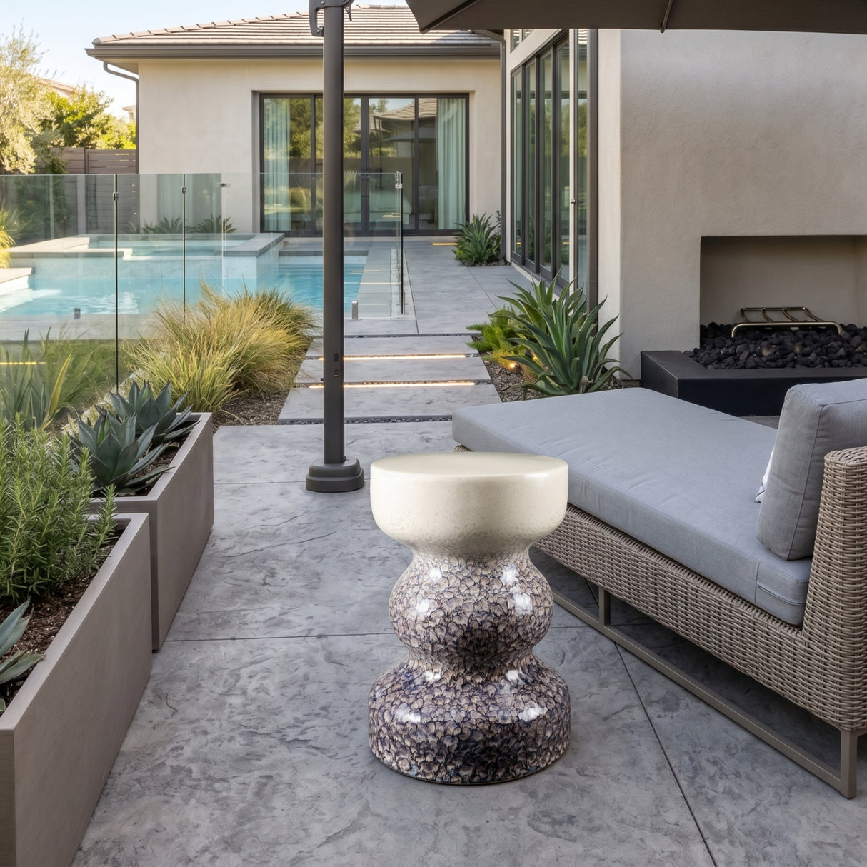   Modern European furniture - Crackled Ceramic Garden Stool - www.oroa.com | Oroa.com
