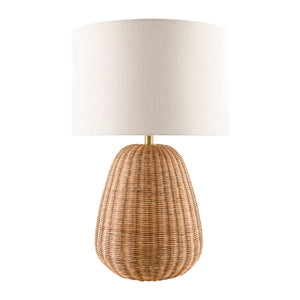   Hand-painted Rattan Linen Table Lamp | Oroa.com