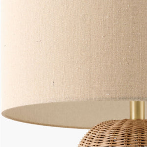   Hand-painted Rattan Linen Table Lamp | Oroa.com