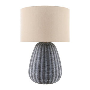   Hand-painted Rattan Linen Table Lamp | Oroa.com