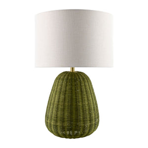   Hand-painted Rattan Linen Table Lamp | Oroa.com