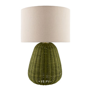   Hand-painted Rattan Linen Table Lamp | Oroa.com