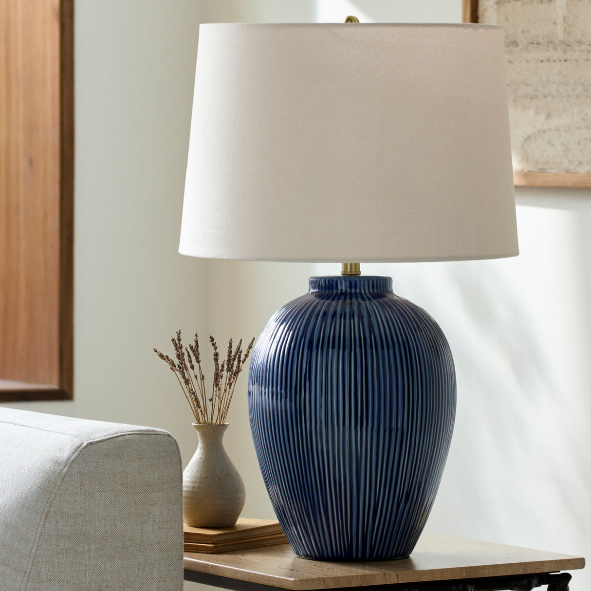   Striped Ceramic Accent Table Lamp | Oroa.com