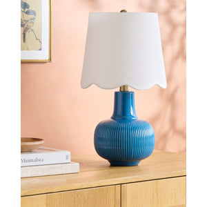   Modern European furniture - Scalloped White Linen Table Lamp - www.oroa.com | Oroa.com