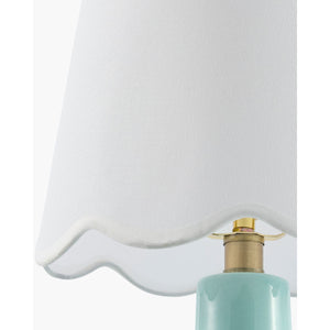  Modern European furniture - Scalloped White Linen Table Lamp - www.oroa.com | Oroa.com