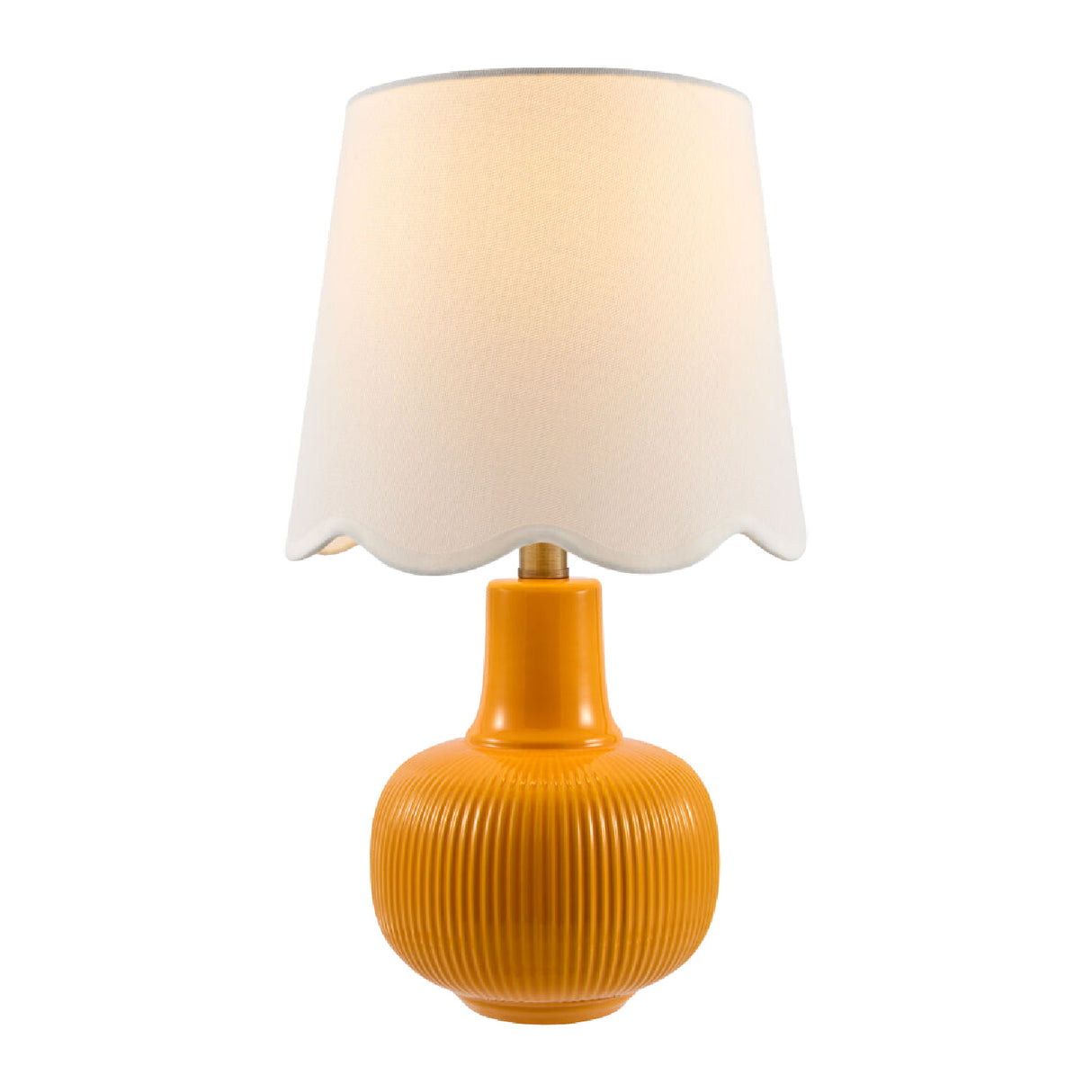   Modern European furniture - Scalloped White Linen Table Lamp - www.oroa.com | Oroa.com