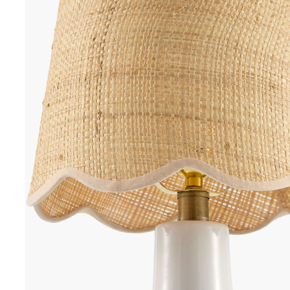   Modern European furniture - Scalloped Beige Jute Table Lamp - www.oroa.com | Oroa.com