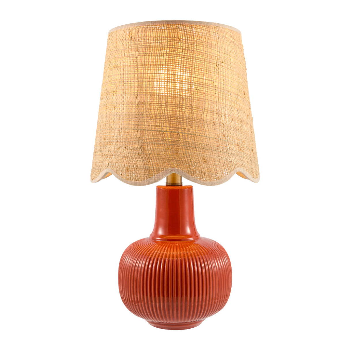   Modern European furniture - Scalloped Beige Jute Table Lamp - www.oroa.com | Oroa.com