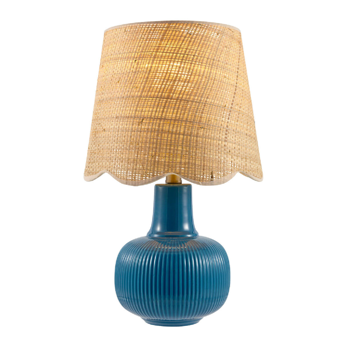   Modern European furniture - Scalloped Beige Jute Table Lamp - www.oroa.com | Oroa.com