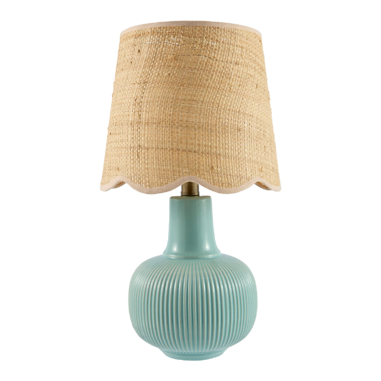   Modern European furniture - Scalloped Beige Jute Table Lamp - www.oroa.com | Oroa.com