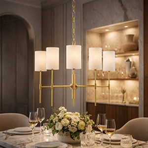   White Linen 5-Light Pendant Lamp | Oroa.com