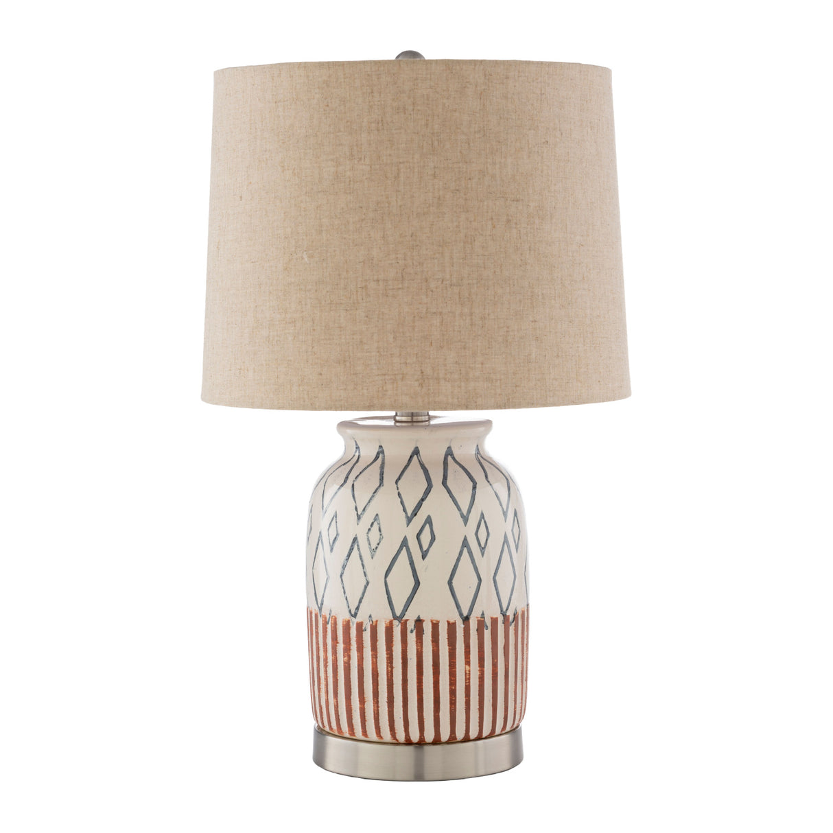   Modern European furniture - Geometric Patterned Ceramic Table Lamp - www.oroa.com | Oroa.com