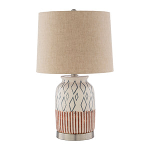   Modern European furniture - Geometric Patterned Ceramic Table Lamp - www.oroa.com | Oroa.com