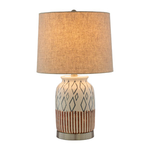   Modern European furniture - Geometric Patterned Ceramic Table Lamp - www.oroa.com | Oroa.com