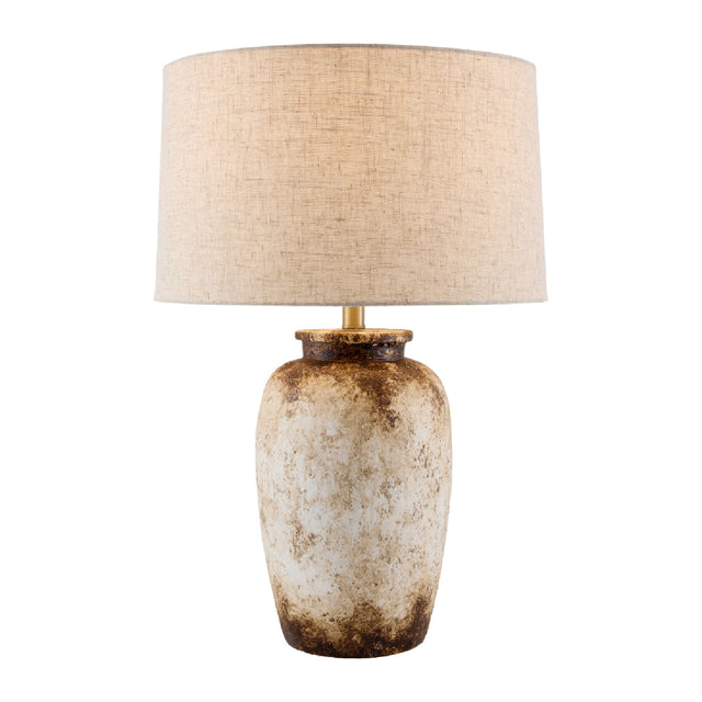 Rustic Cream Cement Table Lamp | Kuda Home Ostuni | Oroa.com