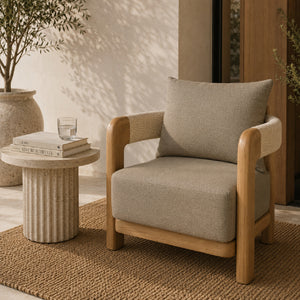  Modern European furniture - Cushioned Teak Outdoor Accent Chair - www.oroa.com | Oroa.com
