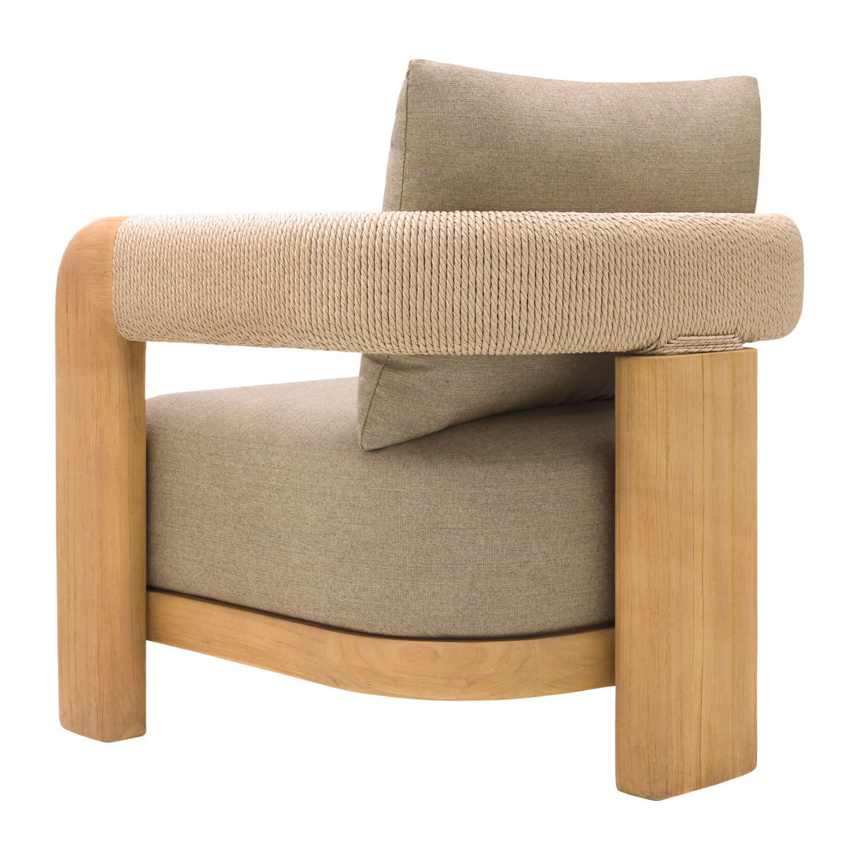   Cushioned Teak Outdoor Accent Chair | Oroa.com