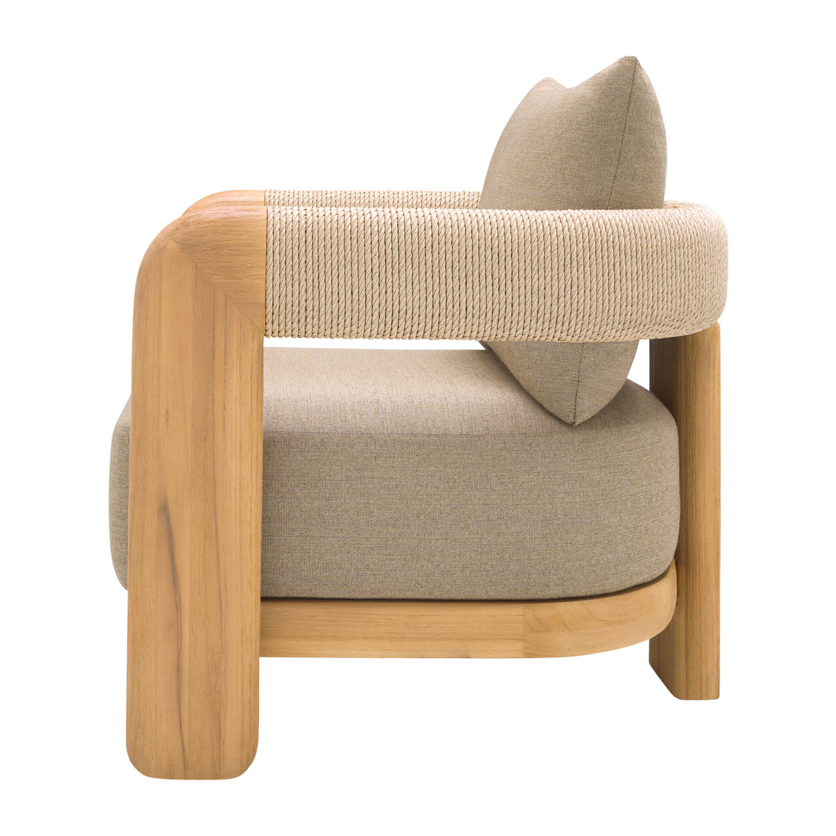   Cushioned Teak Outdoor Accent Chair | Oroa.com