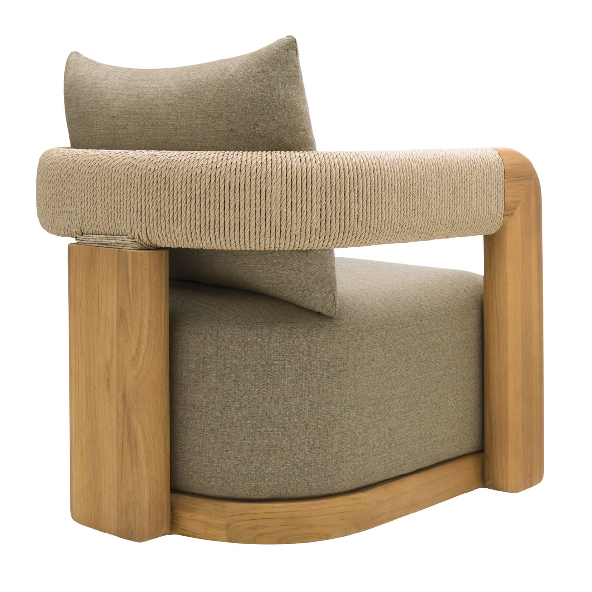   Cushioned Teak Outdoor Swivel Chair | Oroa.com