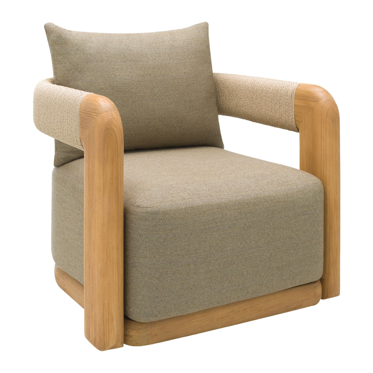   Cushioned Teak Outdoor Swivel Chair | Oroa.com