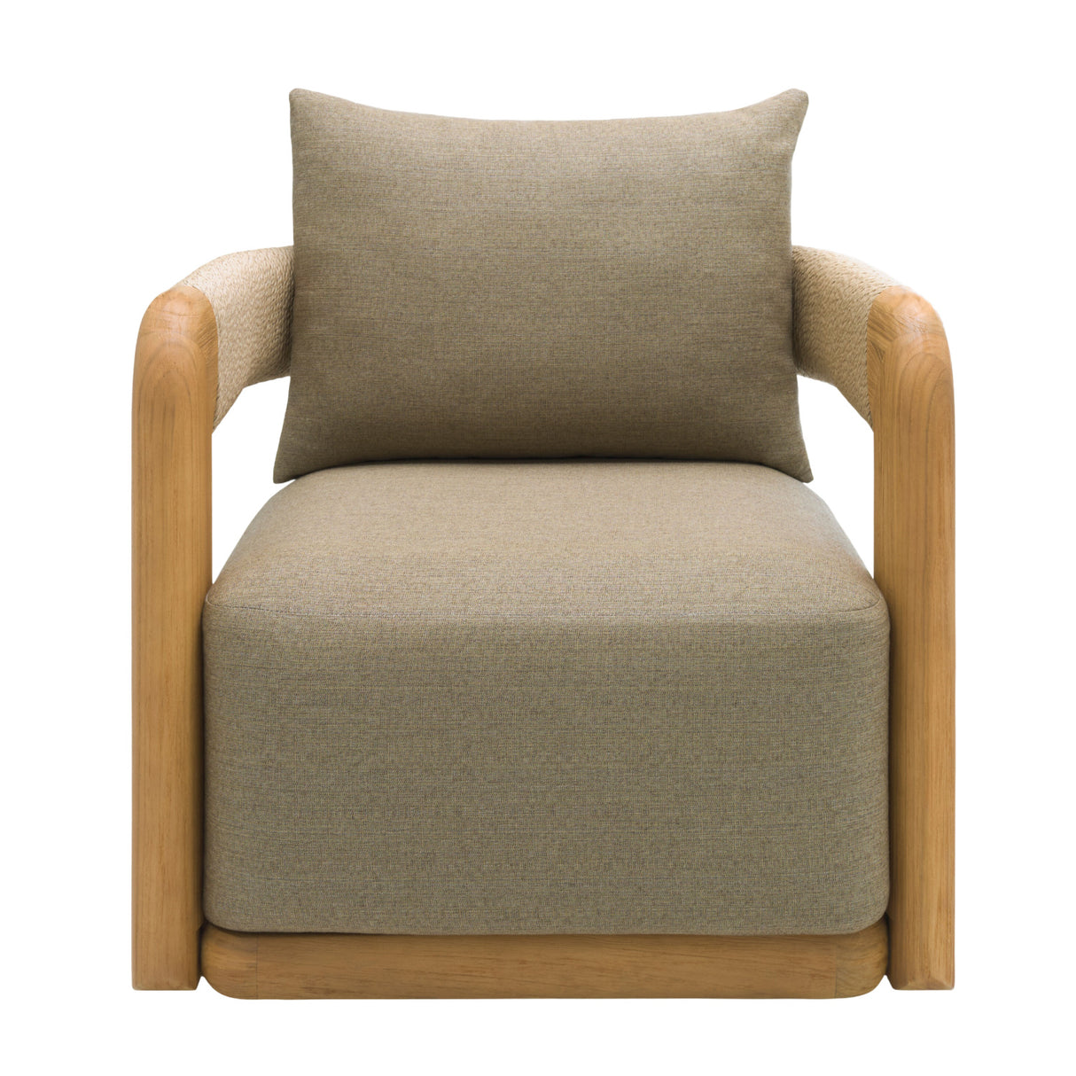   Cushioned Teak Outdoor Swivel Chair | Oroa.com