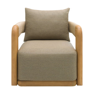   Cushioned Teak Outdoor Swivel Chair | Oroa.com
