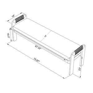   Cushioned Teak Outdoor Backless Bench | Oroa.com