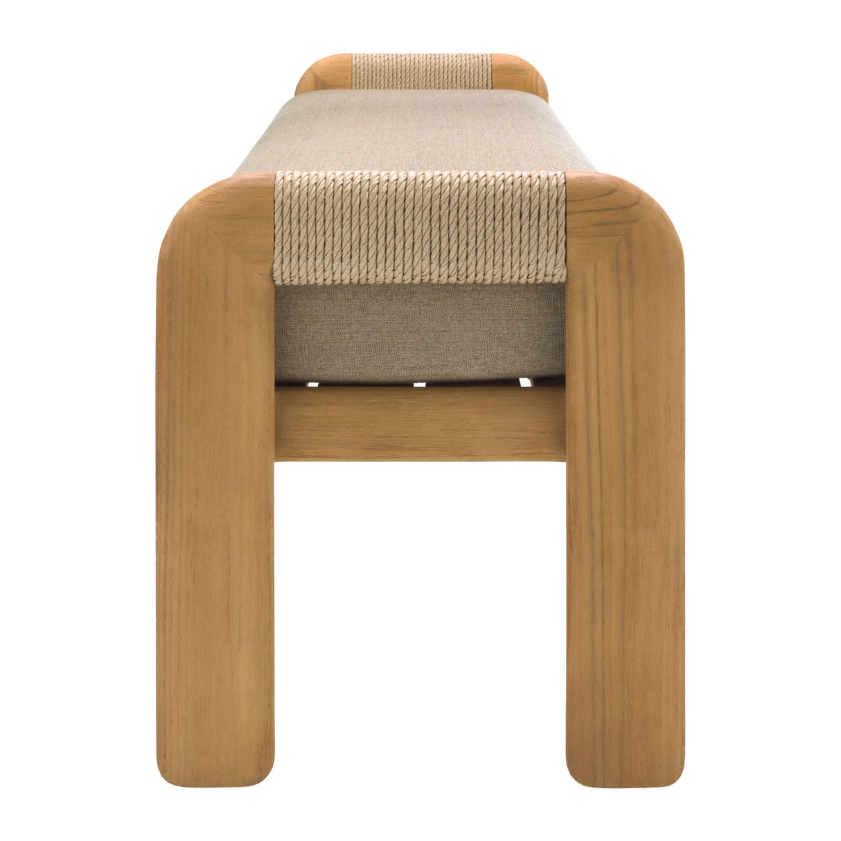  Cushioned Teak Outdoor Backless Bench | Oroa.com