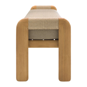   Cushioned Teak Outdoor Backless Bench | Oroa.com