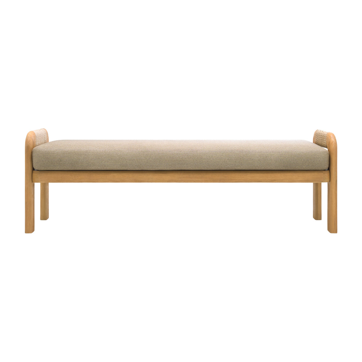   Cushioned Teak Outdoor Backless Bench | Oroa.com