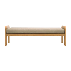   Cushioned Teak Outdoor Backless Bench | Oroa.com