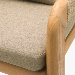   Cushioned Teak Outdoor Bench | Oroa.com