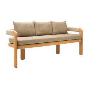   Cushioned Teak Outdoor Bench | Oroa.com
