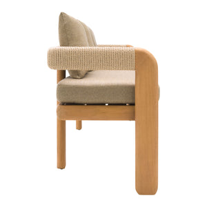   Cushioned Teak Outdoor Bench | Oroa.com