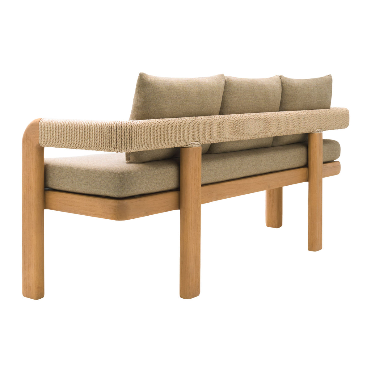   Cushioned Teak Outdoor Bench | Oroa.com